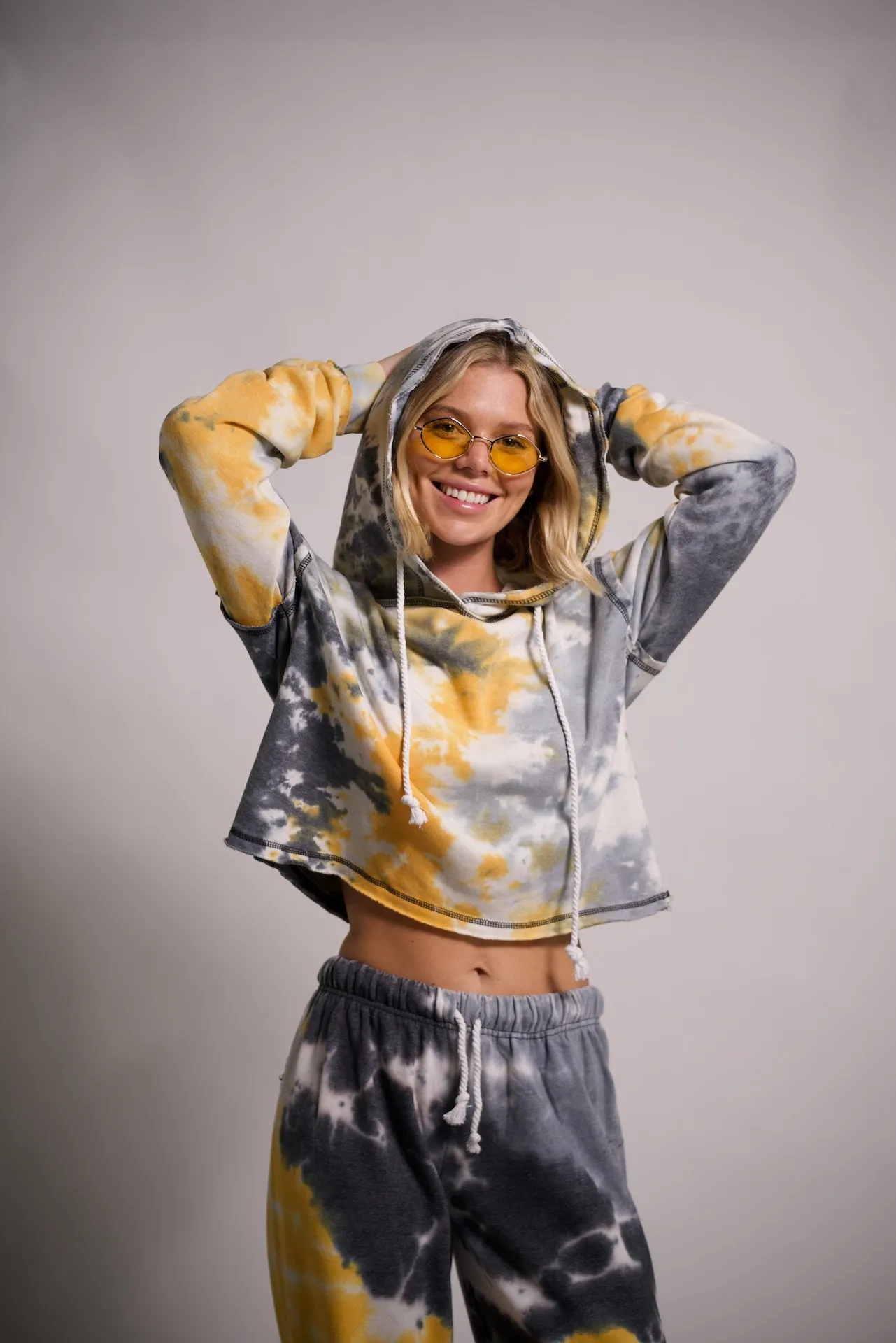 Women's Tracksuits Sweatshirt Hoodie Tie Dye and Joggers Two Piece Set Outfit