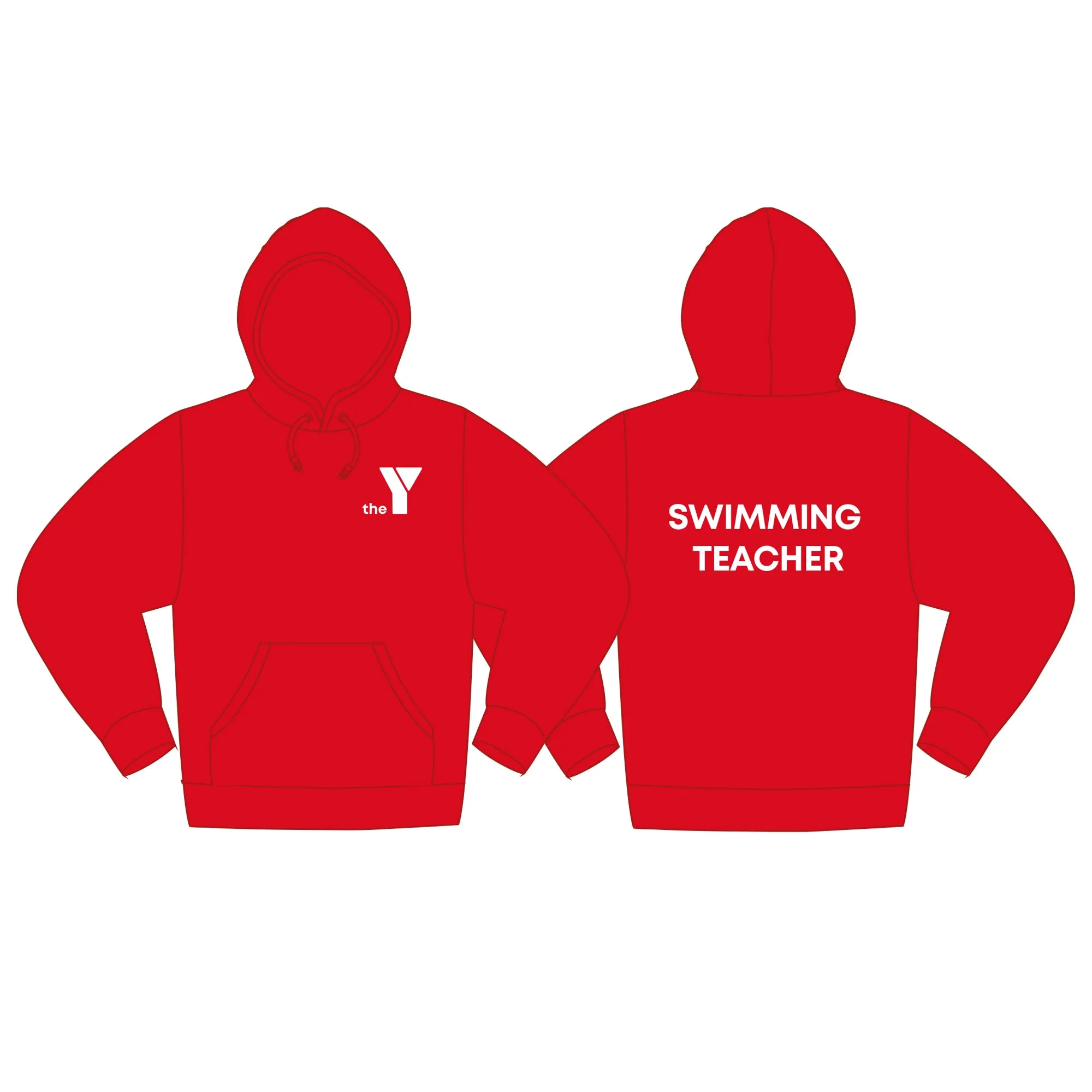 Y Unisex Swimming Teacher Hoodie - Red