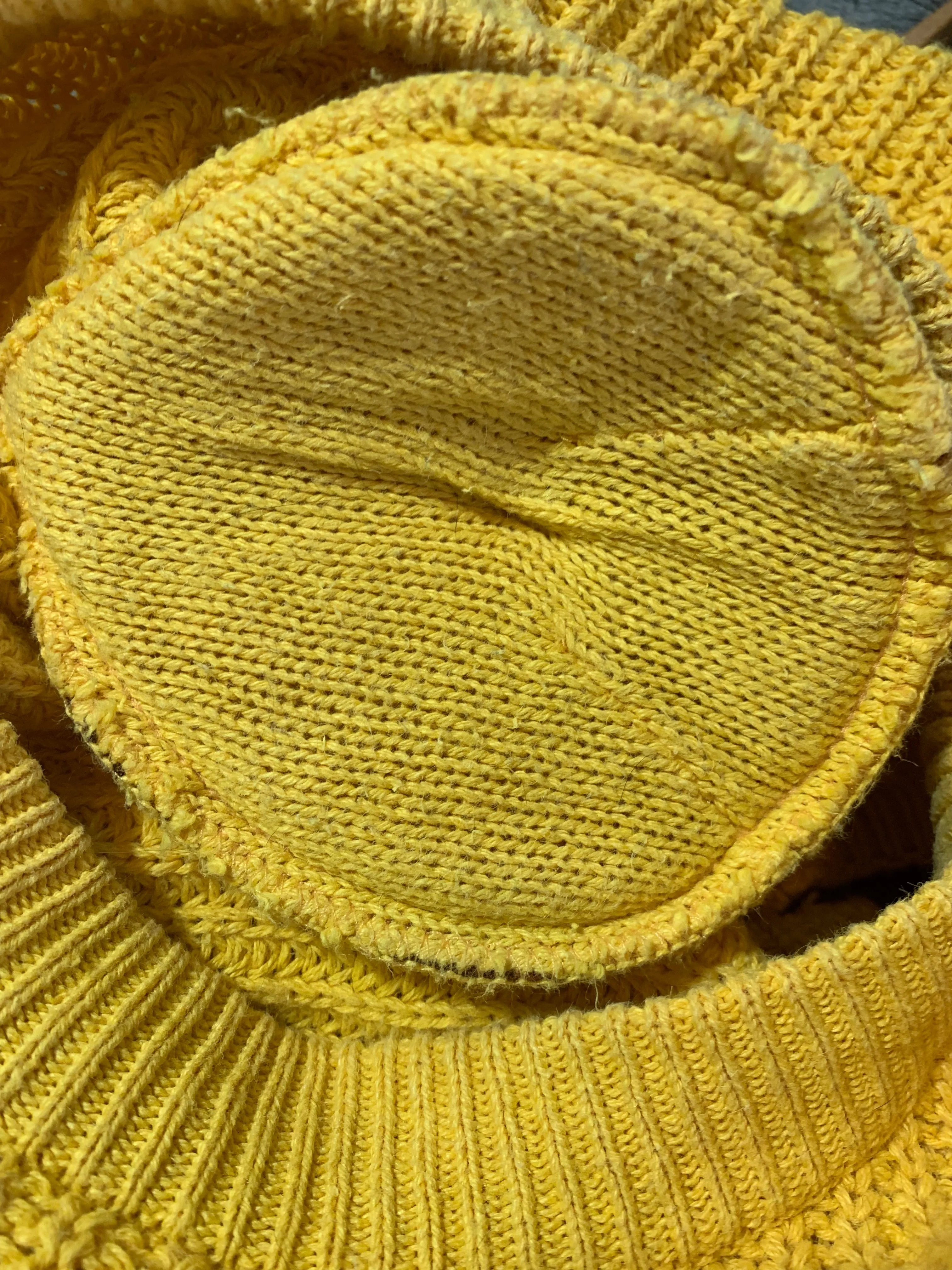 Yellow Classic Cropped Big Shoulder Sweater circa 1980s