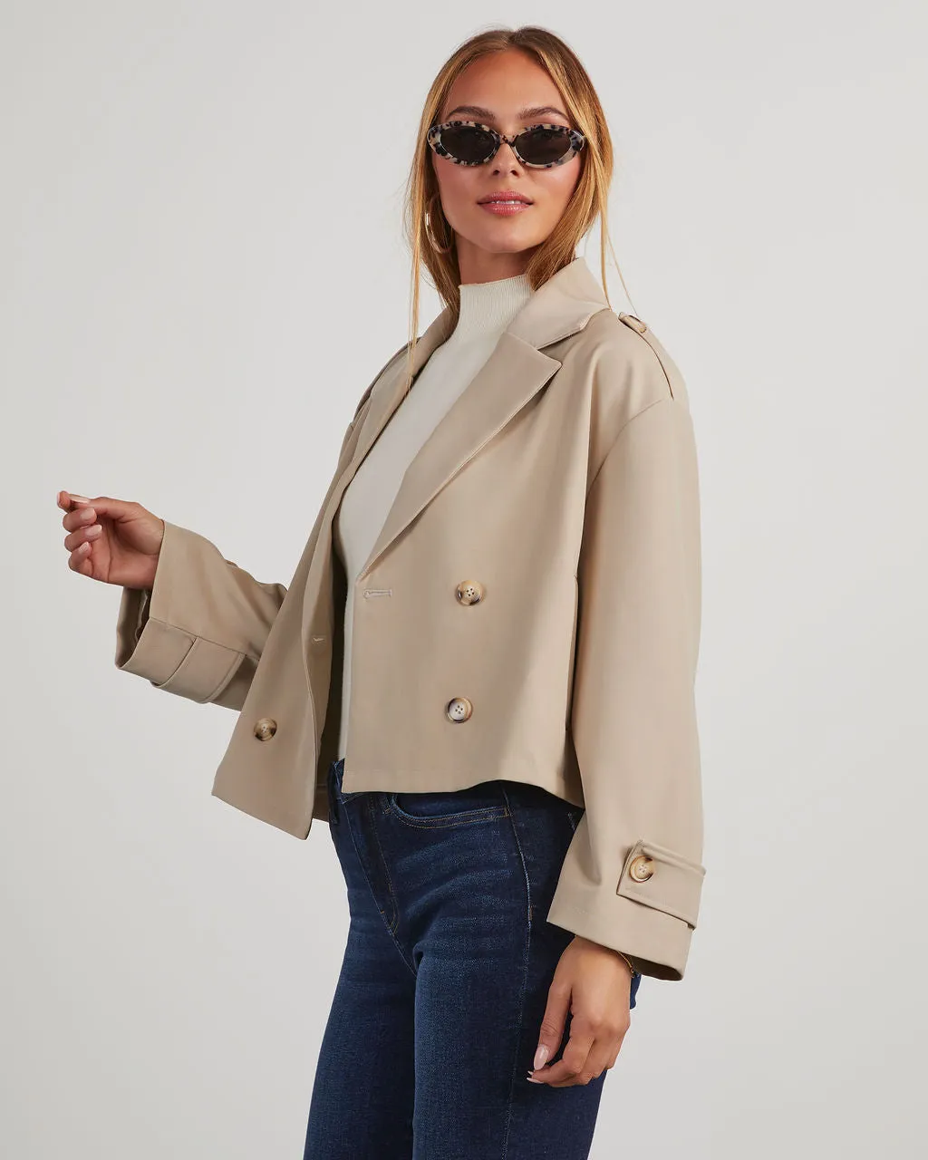 Yolanda Cropped Trench Jacket