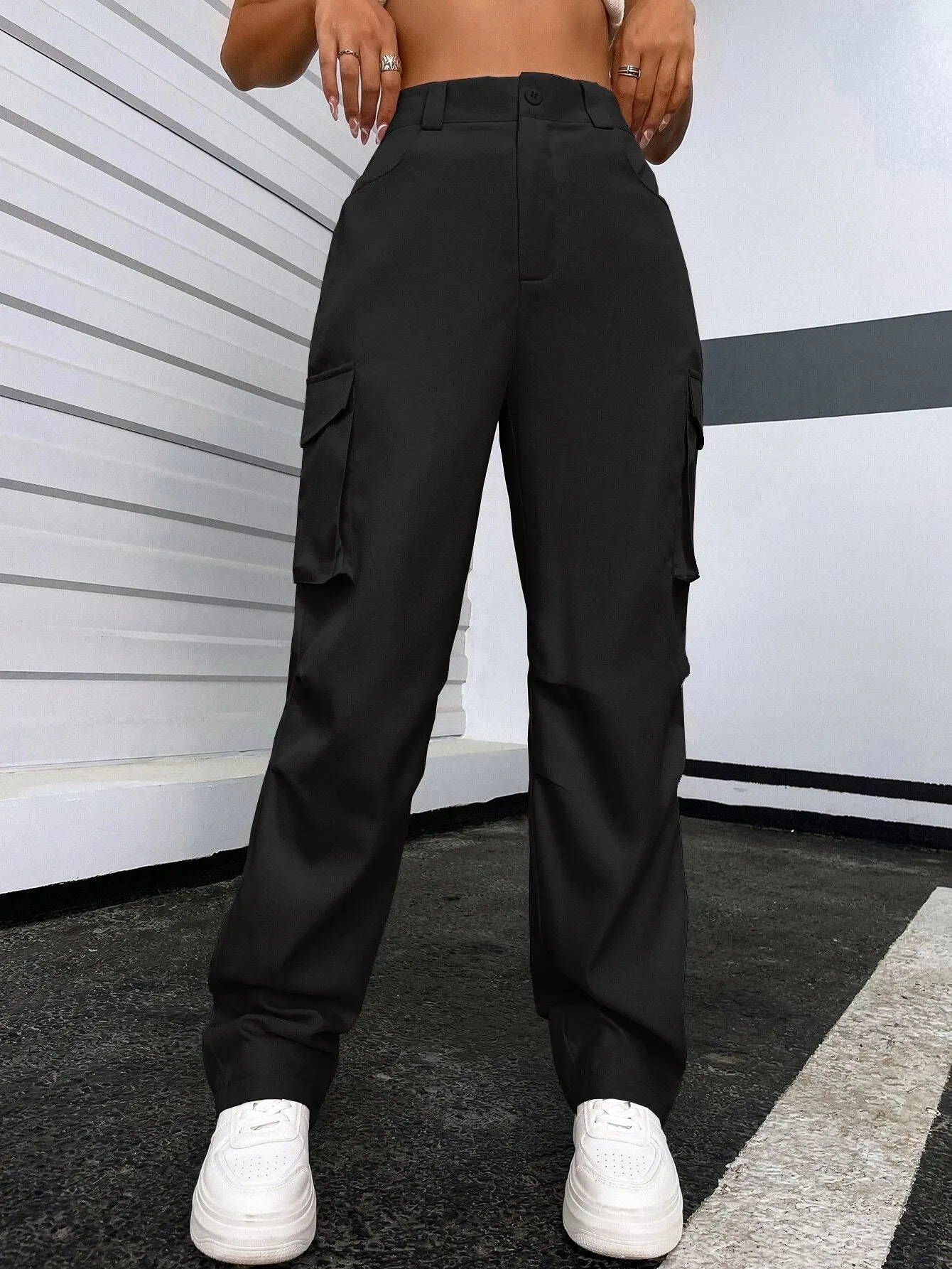 Zippered Pocket Cargo Pants