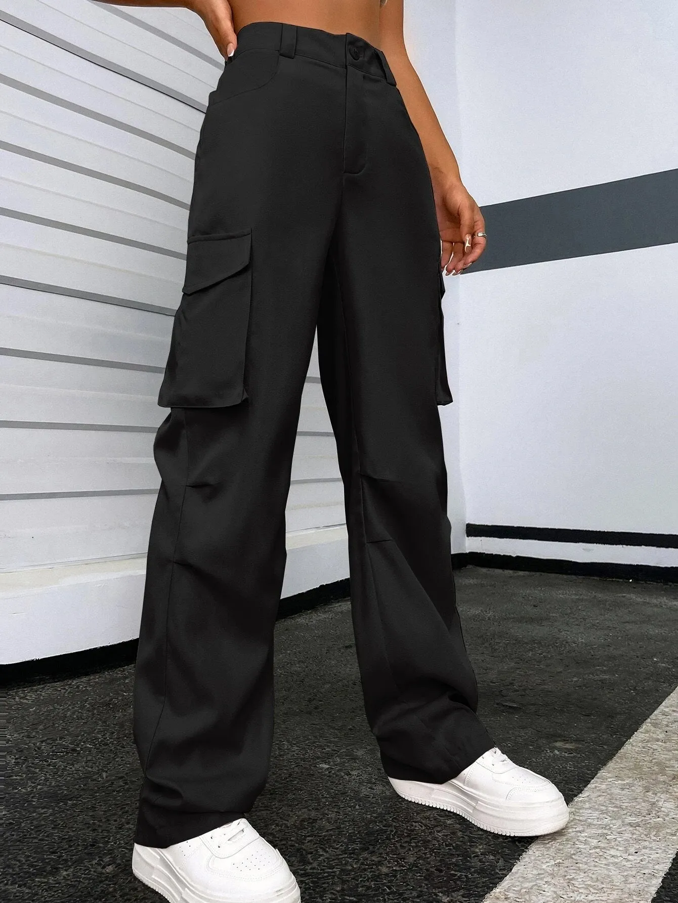 Zippered Pocket Cargo Pants