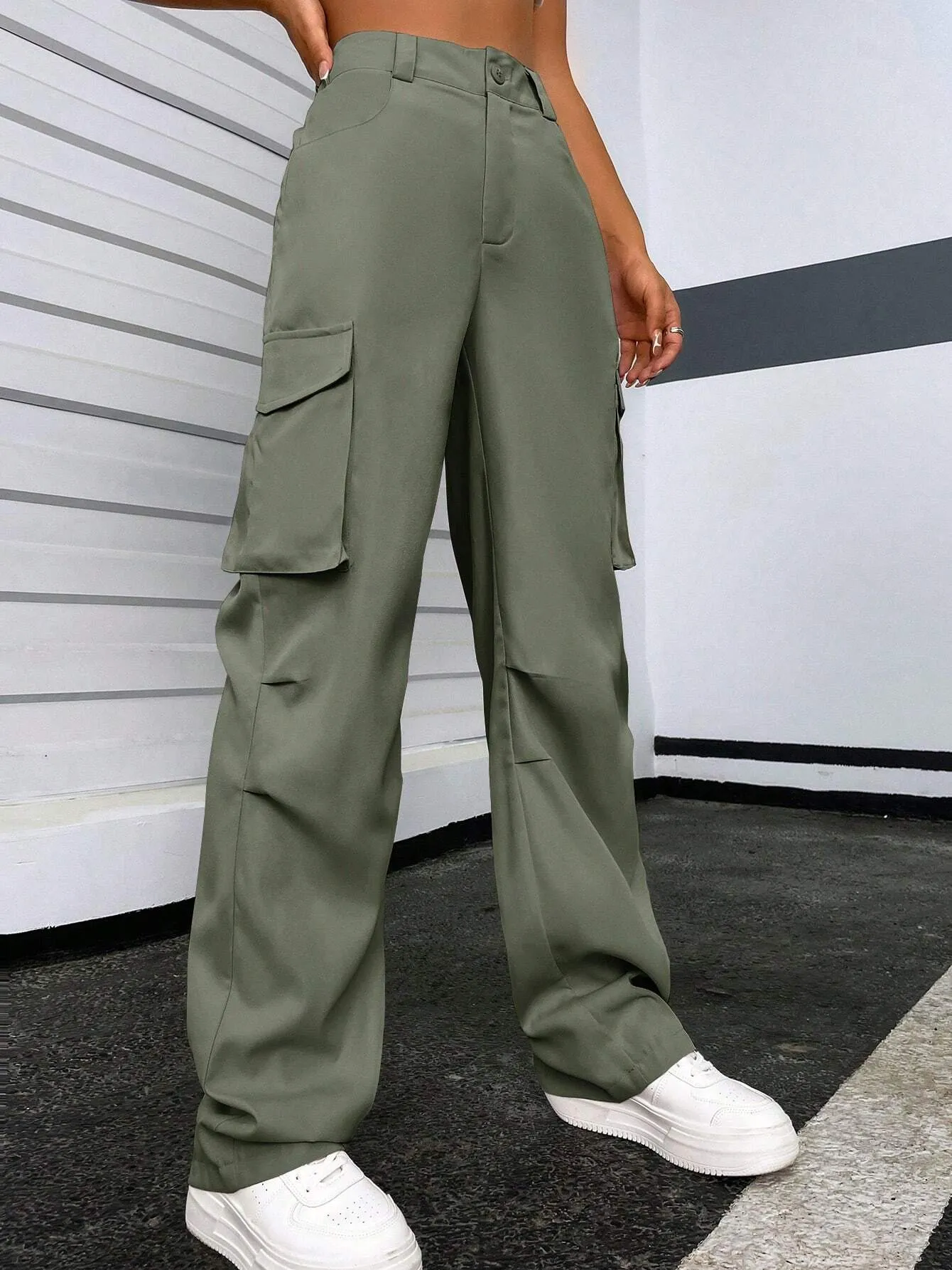 Zippered Pocket Cargo Pants